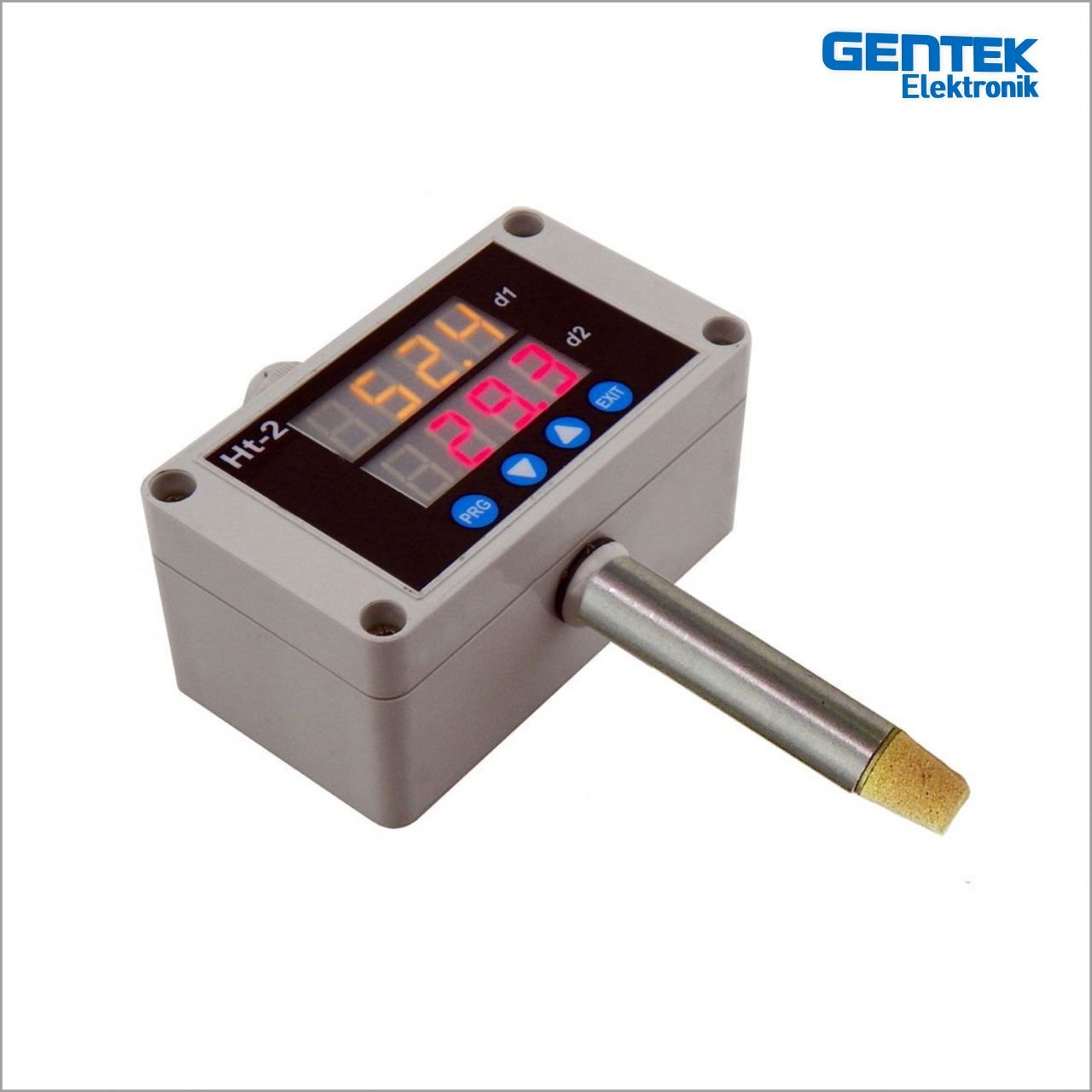 RS-485 - Röle Çıkışlı - Paslanmaz Çelik Problu - Göstergeli Sıcaklık Nem Transmitteri (120 C)